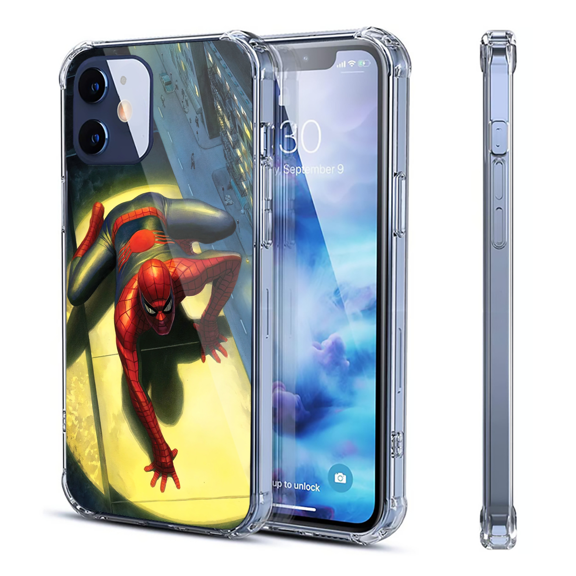（画像用） Spider Man スパイダーマン 【iPhone 12シリーズ対応】透明スマホケース（クリアソフトケース）